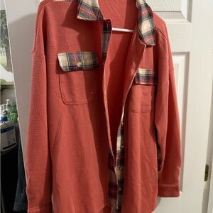 Men's Red Plaid Lined Jacket